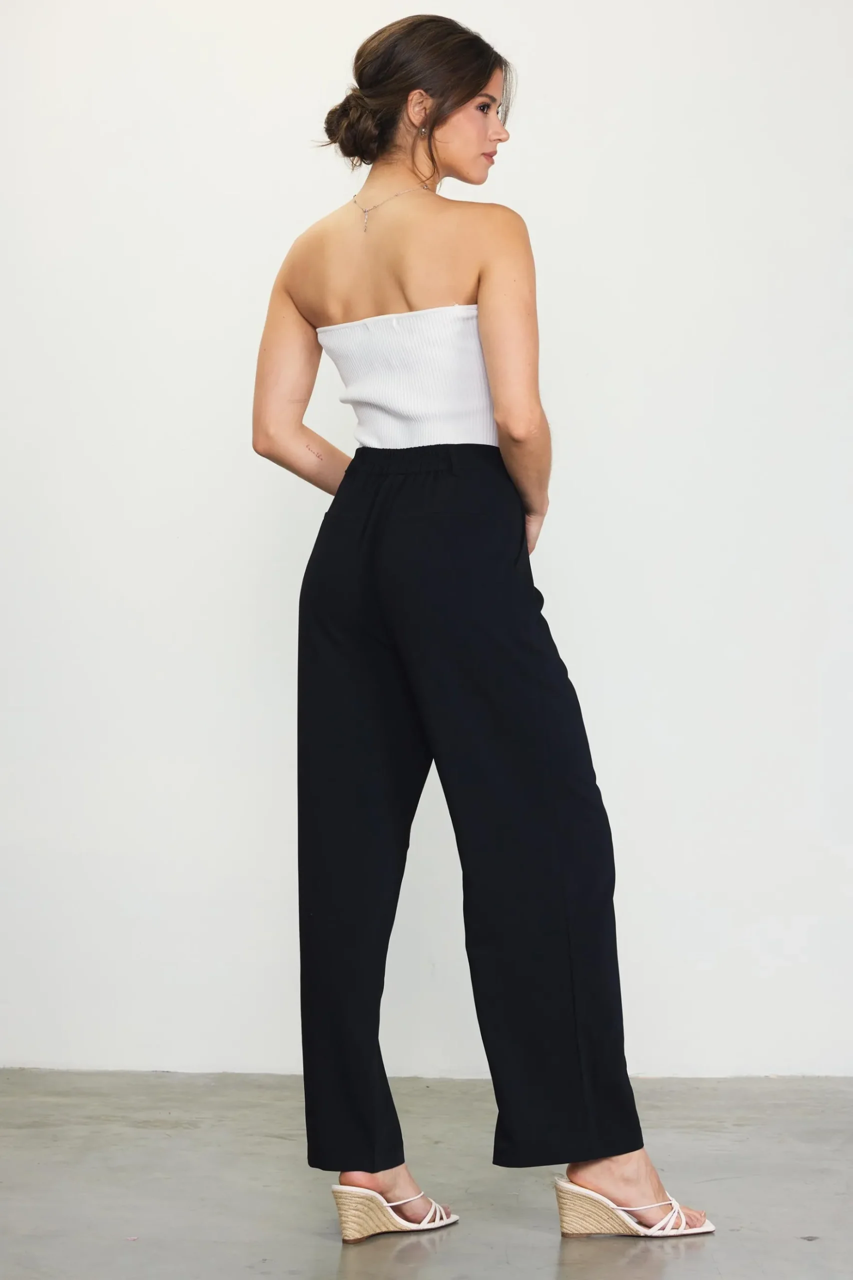 Pintuck Wide Leg Trousers*SKIES ARE BLUE Outlet