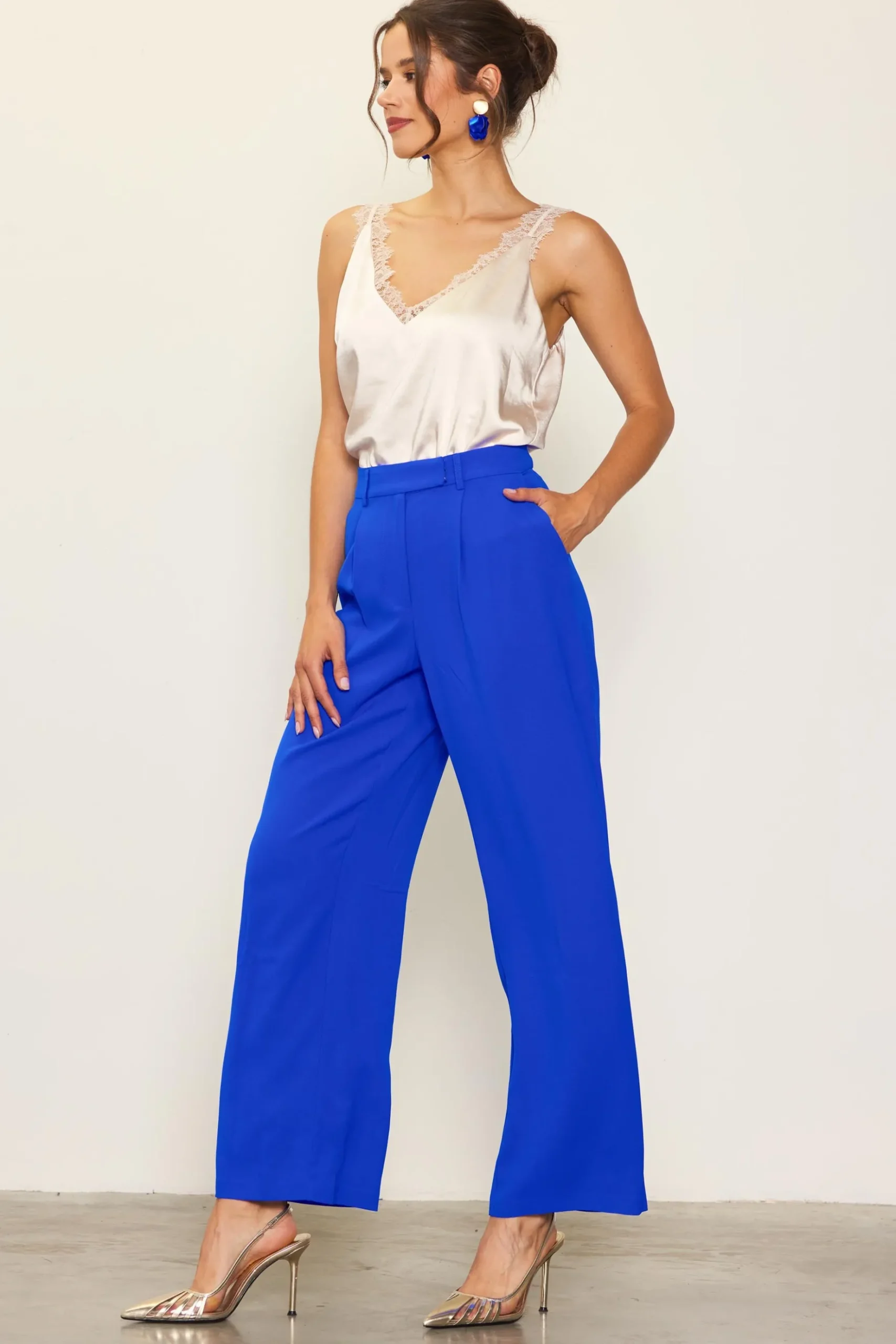Pintuck Wide Leg Trousers*SKIES ARE BLUE Hot