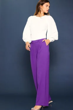 Pintuck Wide Leg Trousers*SKIES ARE BLUE