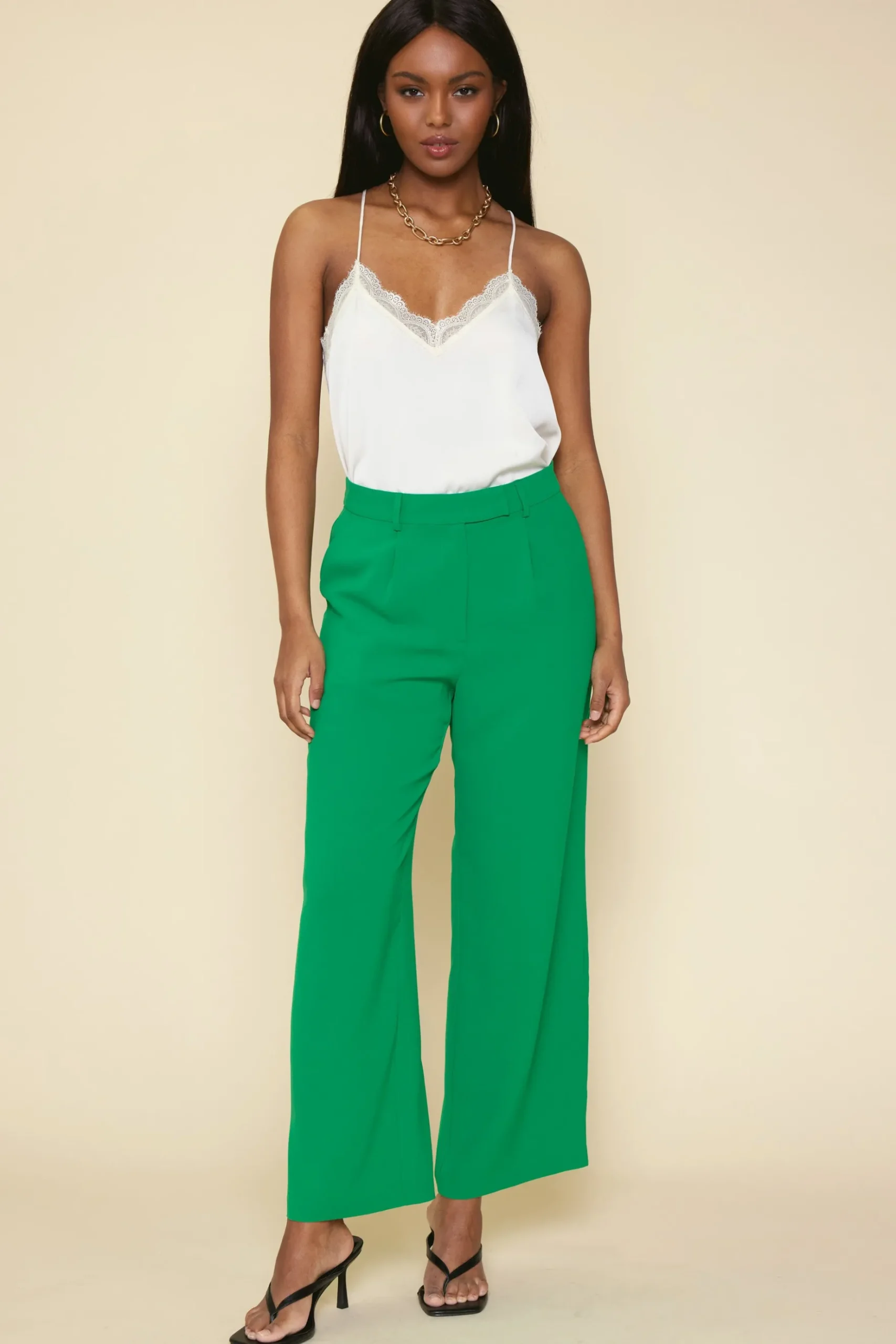 Pintuck Wide Leg Trousers*SKIES ARE BLUE Hot