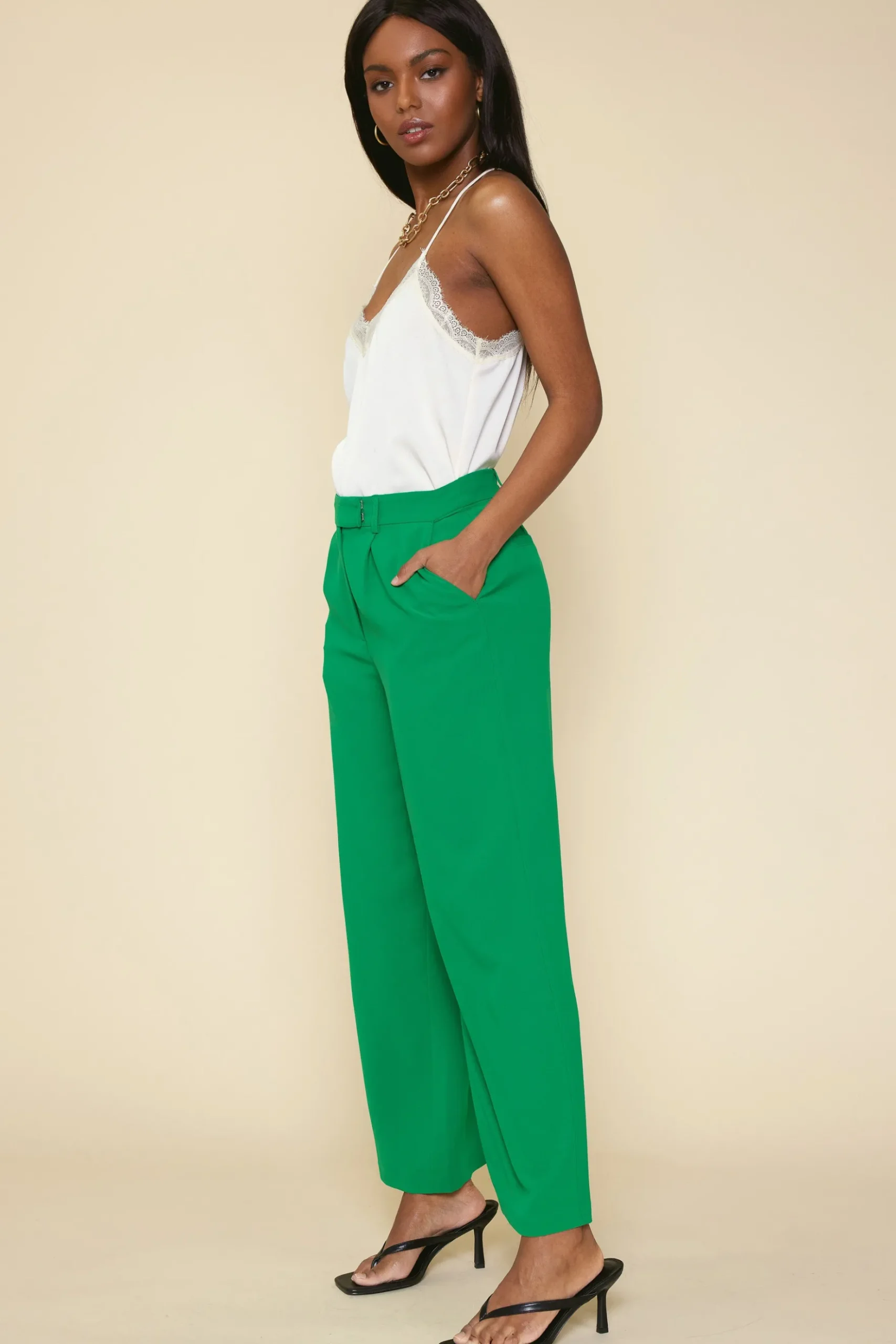 Pintuck Wide Leg Trousers*SKIES ARE BLUE Hot