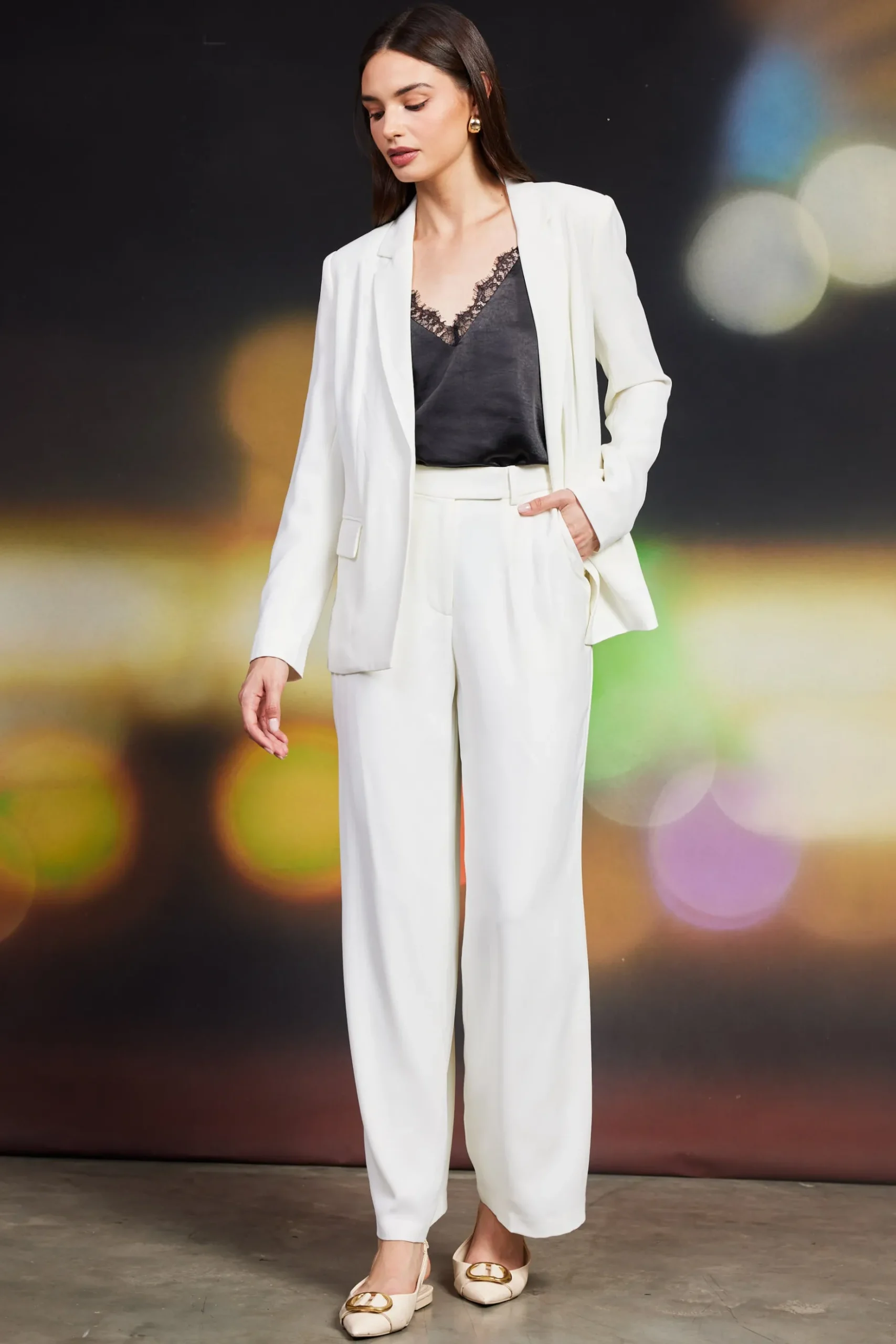 Pintuck Wide Leg Trousers*SKIES ARE BLUE Outlet