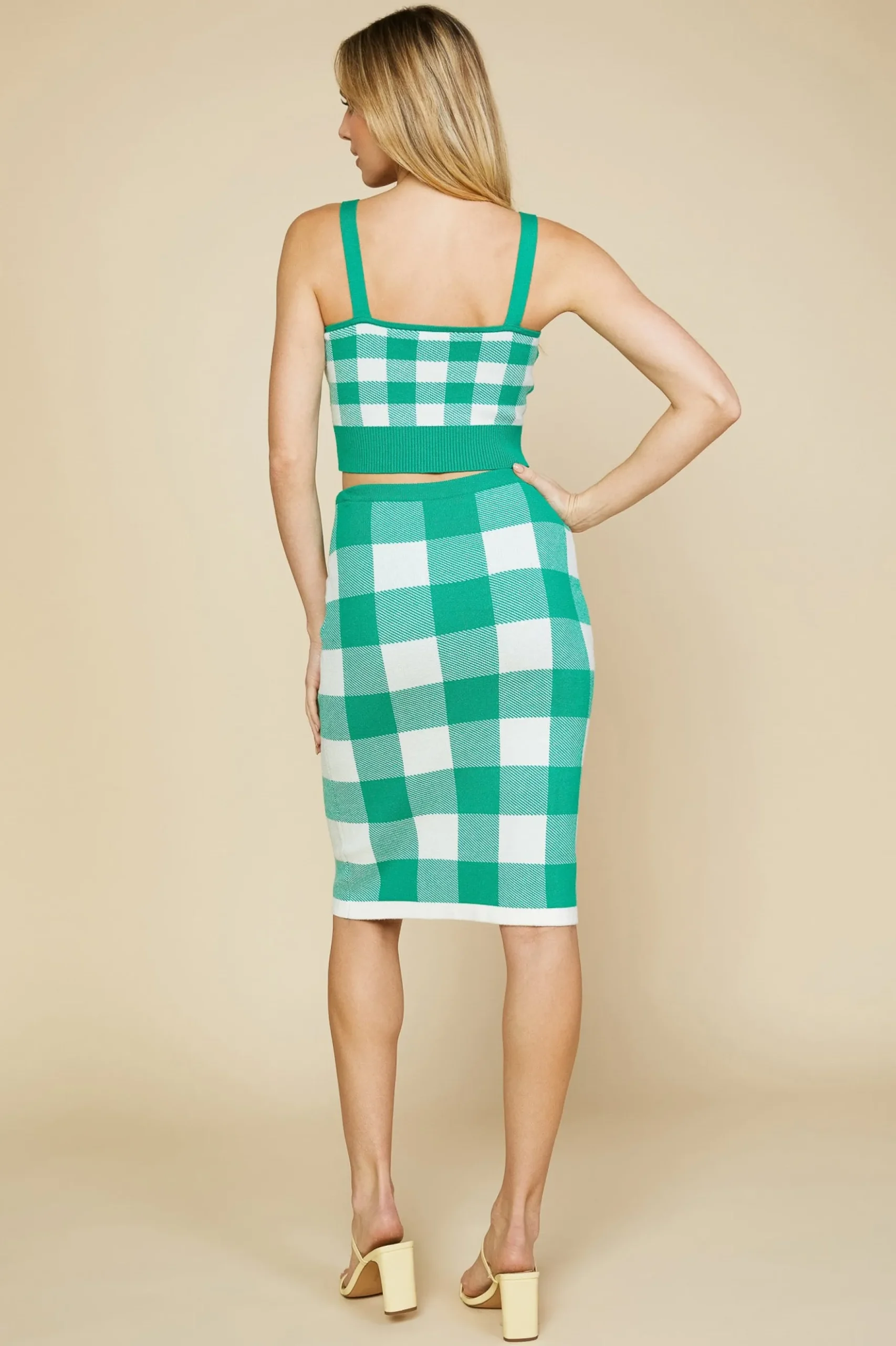 Plaid Knit Crop Top*SKIES ARE BLUE New
