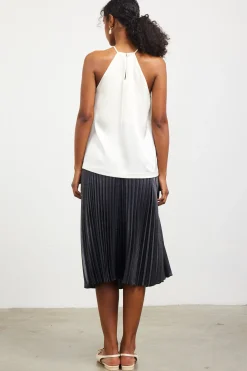 Pleated Detailing Halter Top*SKIES ARE BLUE New