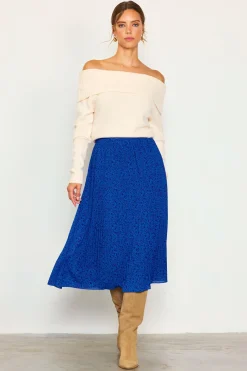 Pleated Floral Midi Skirt*SKIES ARE BLUE Sale