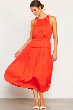 Pleated Halter Midi Dress*SKIES ARE BLUE Sale