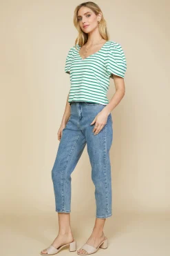 Pleated Sleeve Knit Top*SKIES ARE BLUE Discount