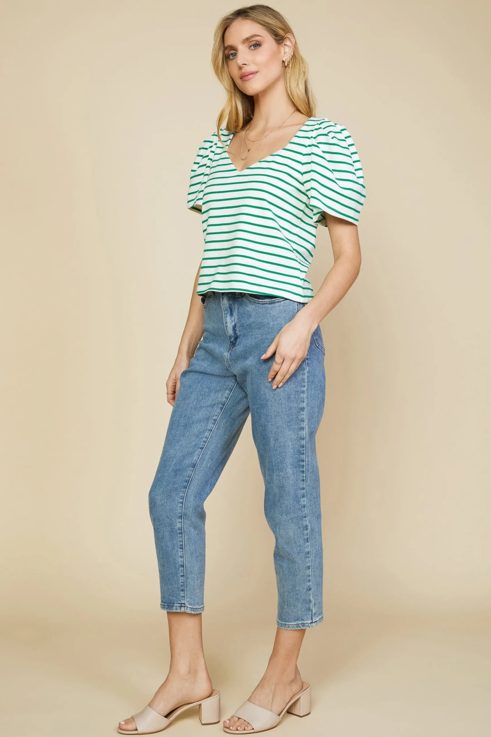 Pleated Sleeve Knit Top*SKIES ARE BLUE Discount