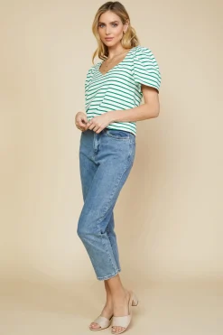 Pleated Sleeve Knit Top*SKIES ARE BLUE Discount