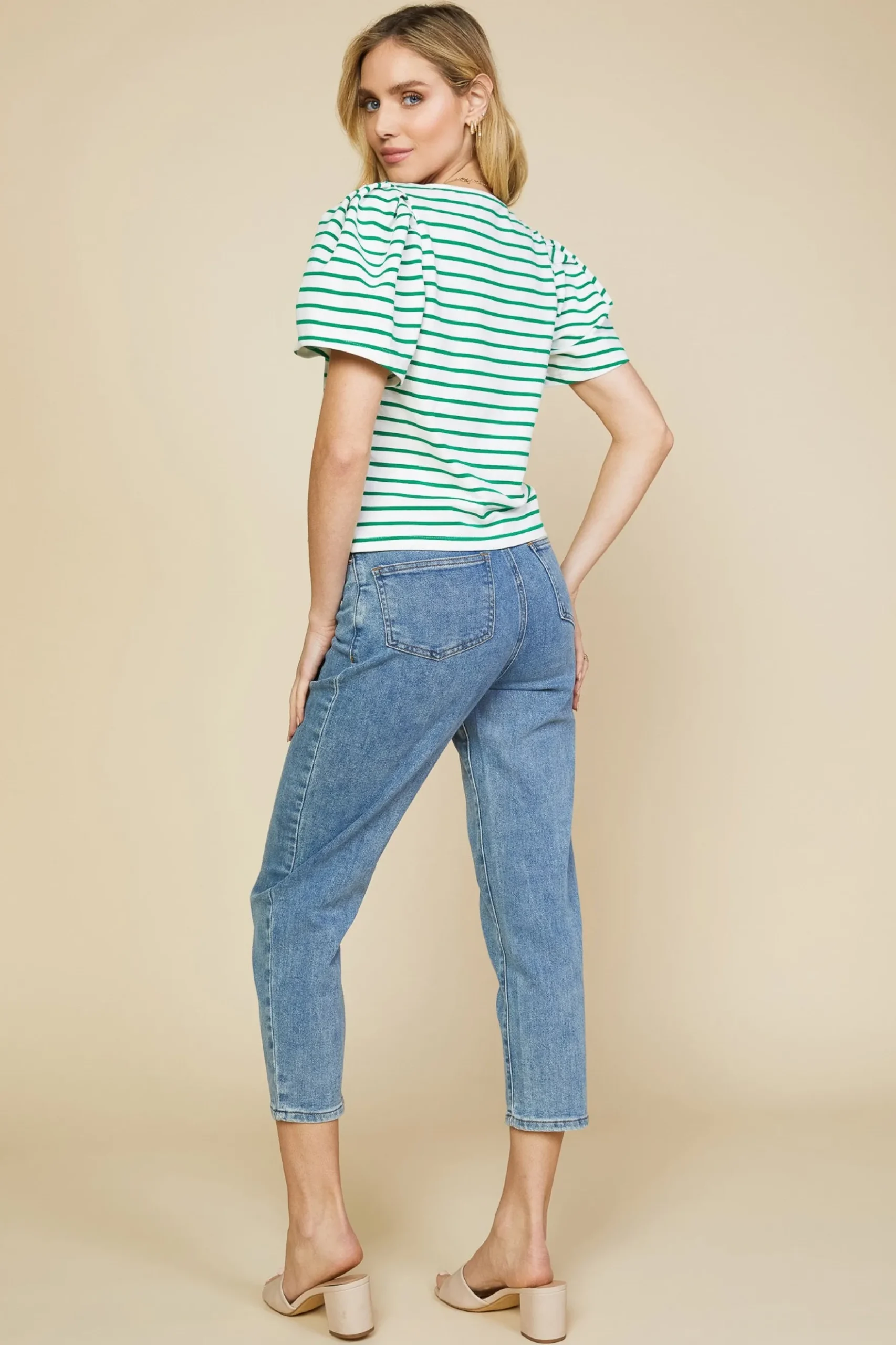 Pleated Sleeve Knit Top*SKIES ARE BLUE Discount