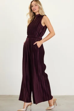 Pleated Velvet Jumpsuit*SKIES ARE BLUE Best
