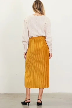Pleated Velvet Midi Skirt*SKIES ARE BLUE New