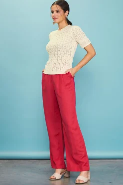 Pointelle Short Sleeve Sweater*SKIES ARE BLUE Best