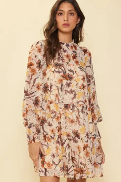 Poppy Motif Mock Neck Dress*SKIES ARE BLUE New