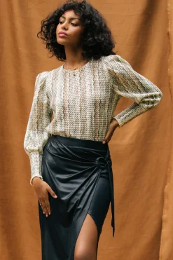 Printed Crochet Round Neck Top*SKIES ARE BLUE Best