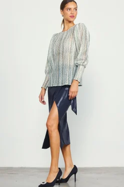 Printed Crochet Round Neck Top*SKIES ARE BLUE Best