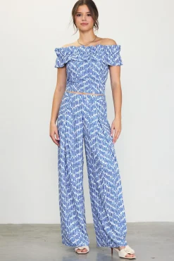 Printed Wide-Leg Pants*SKIES ARE BLUE