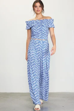 Printed Wide-Leg Pants*SKIES ARE BLUE