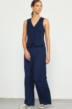 Recycled Button Down Vest*SKIES ARE BLUE