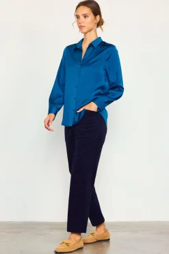 Recycled Classic Button Down Top*SKIES ARE BLUE Clearance