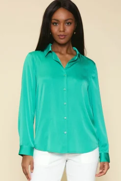 Recycled Classic Button Down Top*SKIES ARE BLUE