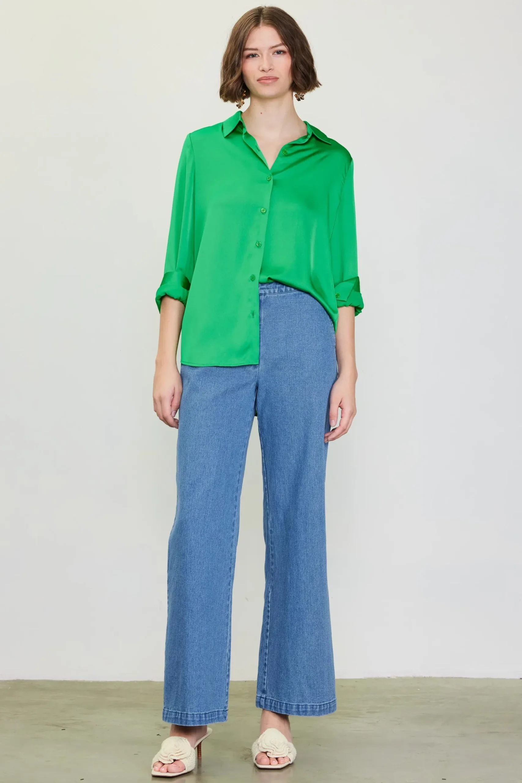Recycled Classic Button Down Top*SKIES ARE BLUE Online