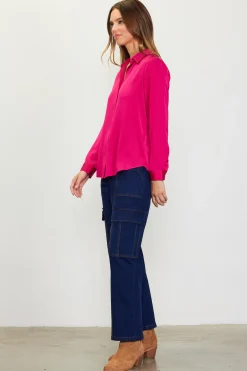 Recycled Classic Button Down Top*SKIES ARE BLUE Outlet