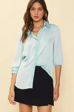 Recycled Classic Button Down Top*SKIES ARE BLUE New