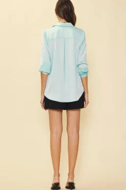 Recycled Classic Button Down Top*SKIES ARE BLUE New