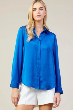 Recycled Classic Button Down Top*SKIES ARE BLUE Best