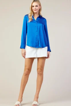 Recycled Classic Button Down Top*SKIES ARE BLUE Best