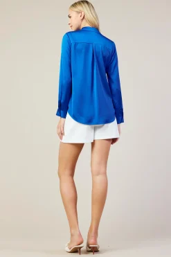 Recycled Classic Button Down Top*SKIES ARE BLUE Best
