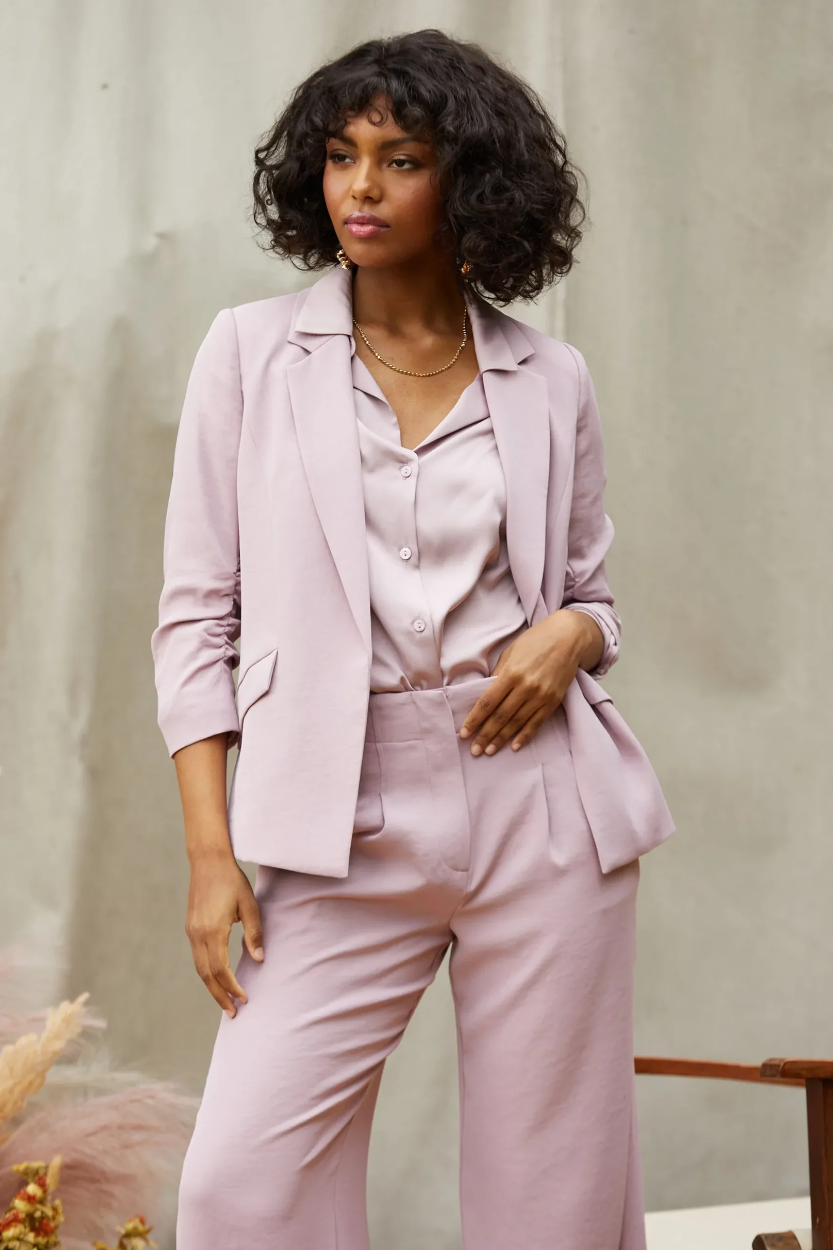 Recycled Shirred Sleeve Blazer*SKIES ARE BLUE Clearance