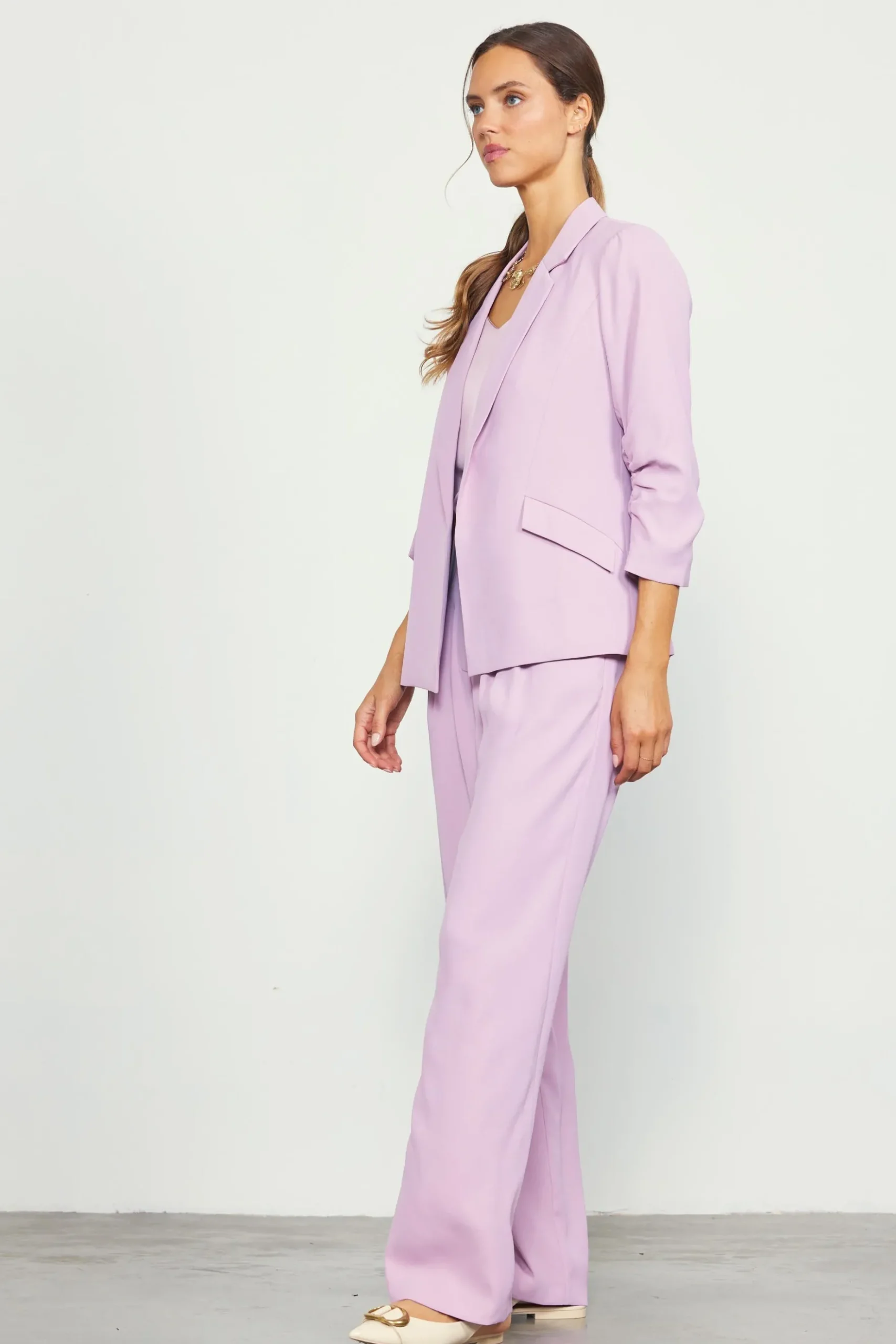 Recycled Shirred Sleeve Blazer*SKIES ARE BLUE Clearance