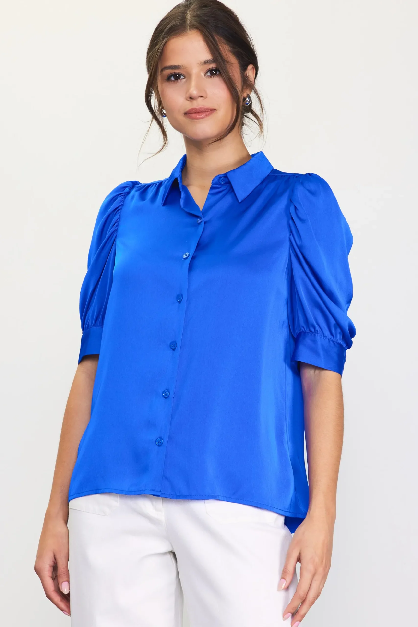 Recycled Shirred Sleeve Blouse*SKIES ARE BLUE Outlet