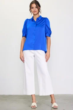 Recycled Shirred Sleeve Blouse*SKIES ARE BLUE Outlet