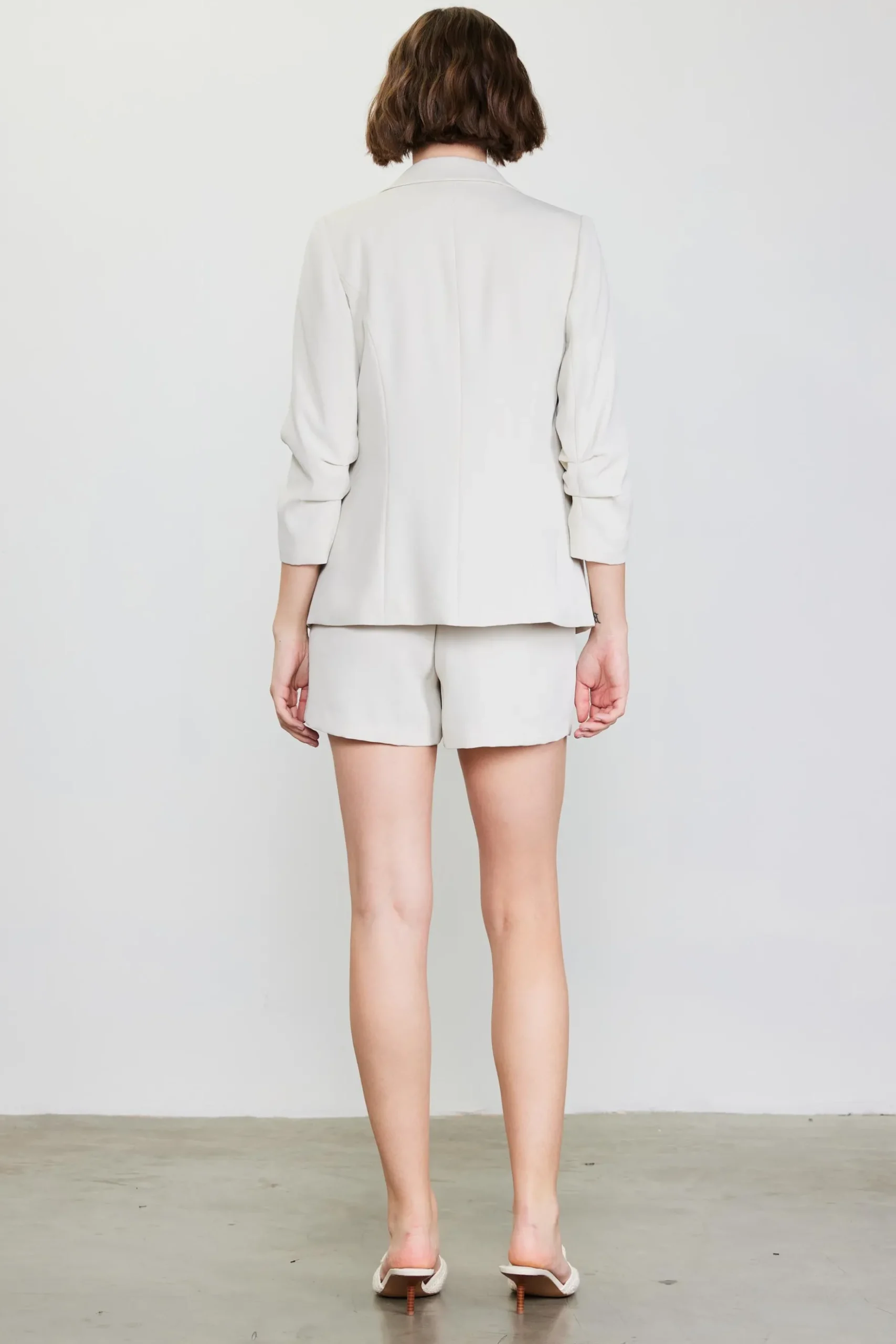 Recycled Shirred Sleeve Blazer*SKIES ARE BLUE Clearance