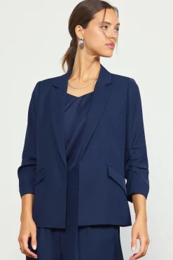 Recycled Shirred Sleeve Blazer*SKIES ARE BLUE Clearance