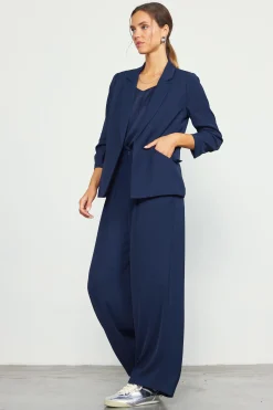 Recycled Shirred Sleeve Blazer*SKIES ARE BLUE Clearance