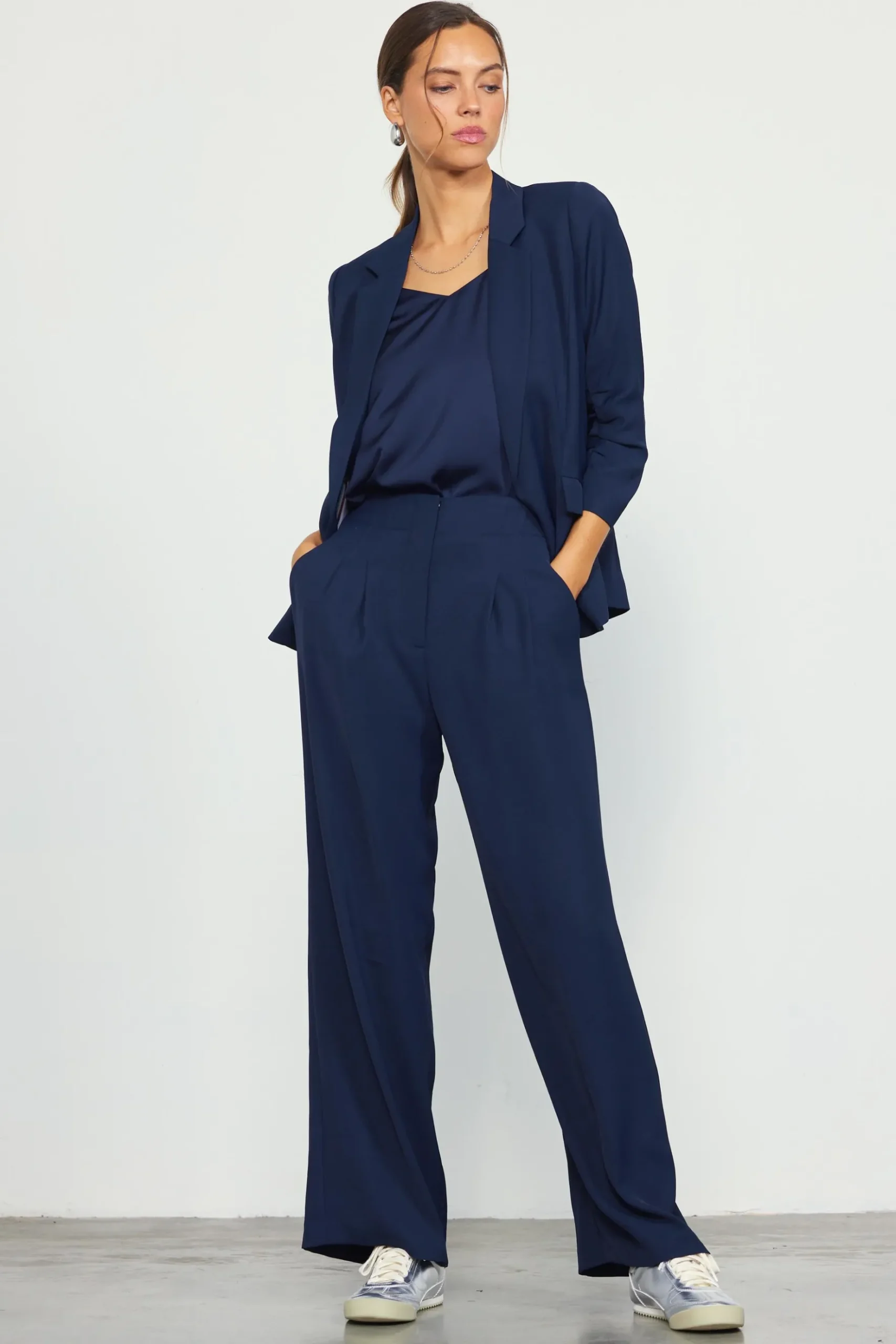 Recycled Shirred Sleeve Blazer*SKIES ARE BLUE Clearance