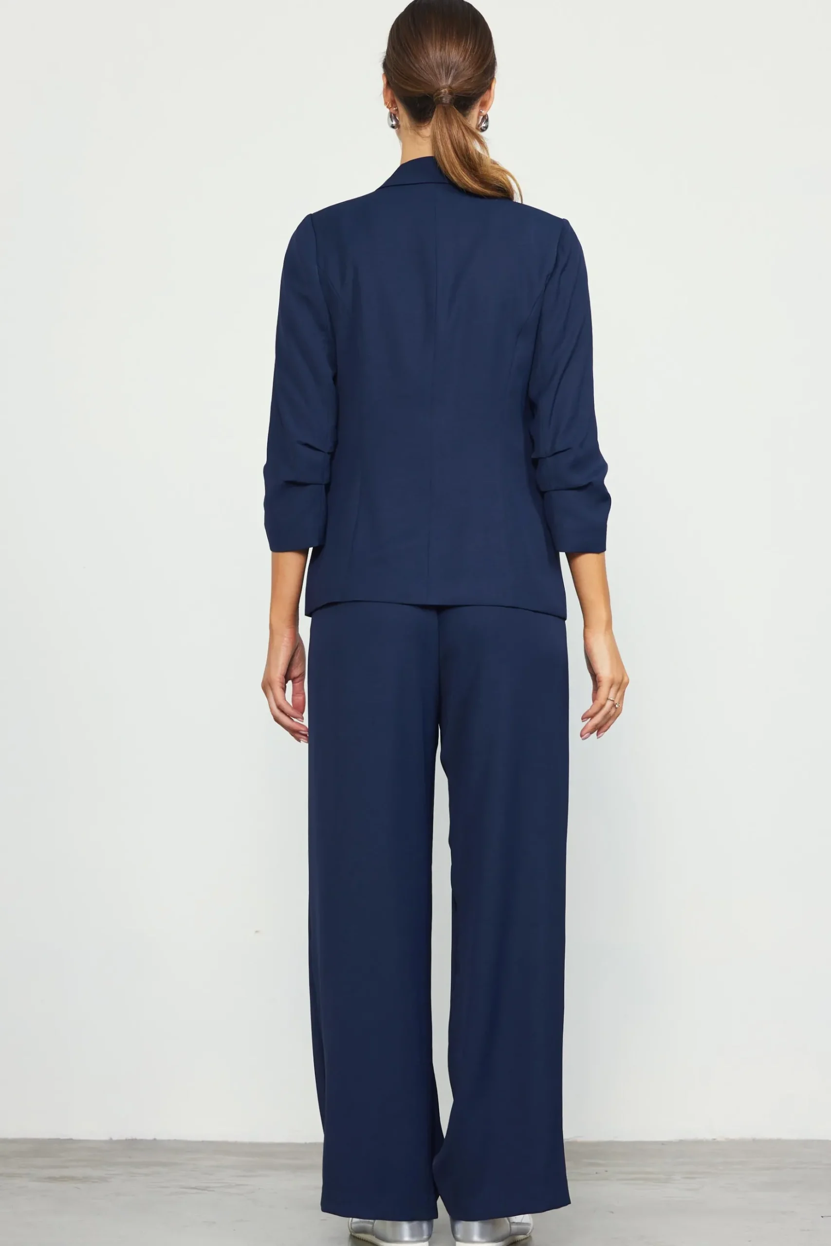 Recycled Shirred Sleeve Blazer*SKIES ARE BLUE Clearance