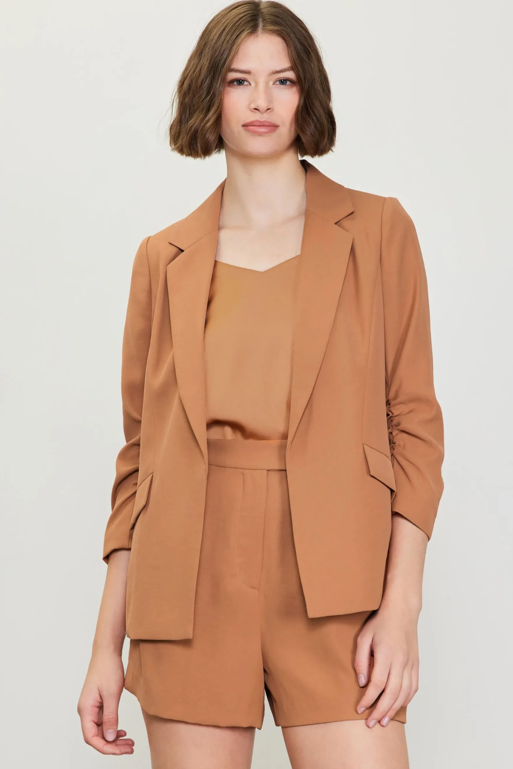 Recycled Shirred Sleeve Blazer*SKIES ARE BLUE Best