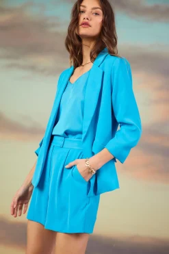 Recycled Shirred Sleeve Blazer*SKIES ARE BLUE Sale