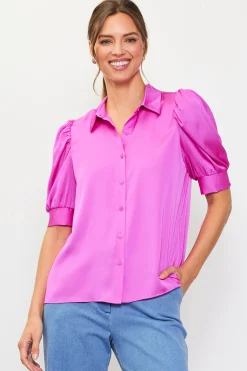 Recycled Shirred Sleeve Blouse*SKIES ARE BLUE Sale