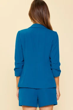 Recycled Shirred Sleeve Blazer*SKIES ARE BLUE Outlet