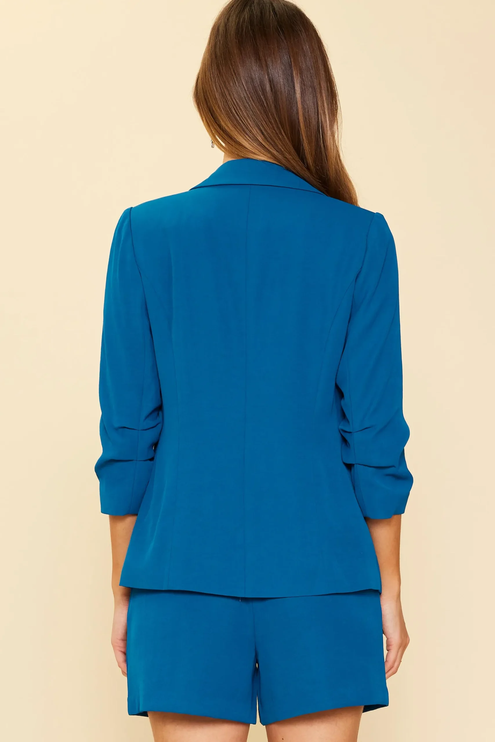 Recycled Shirred Sleeve Blazer*SKIES ARE BLUE Outlet