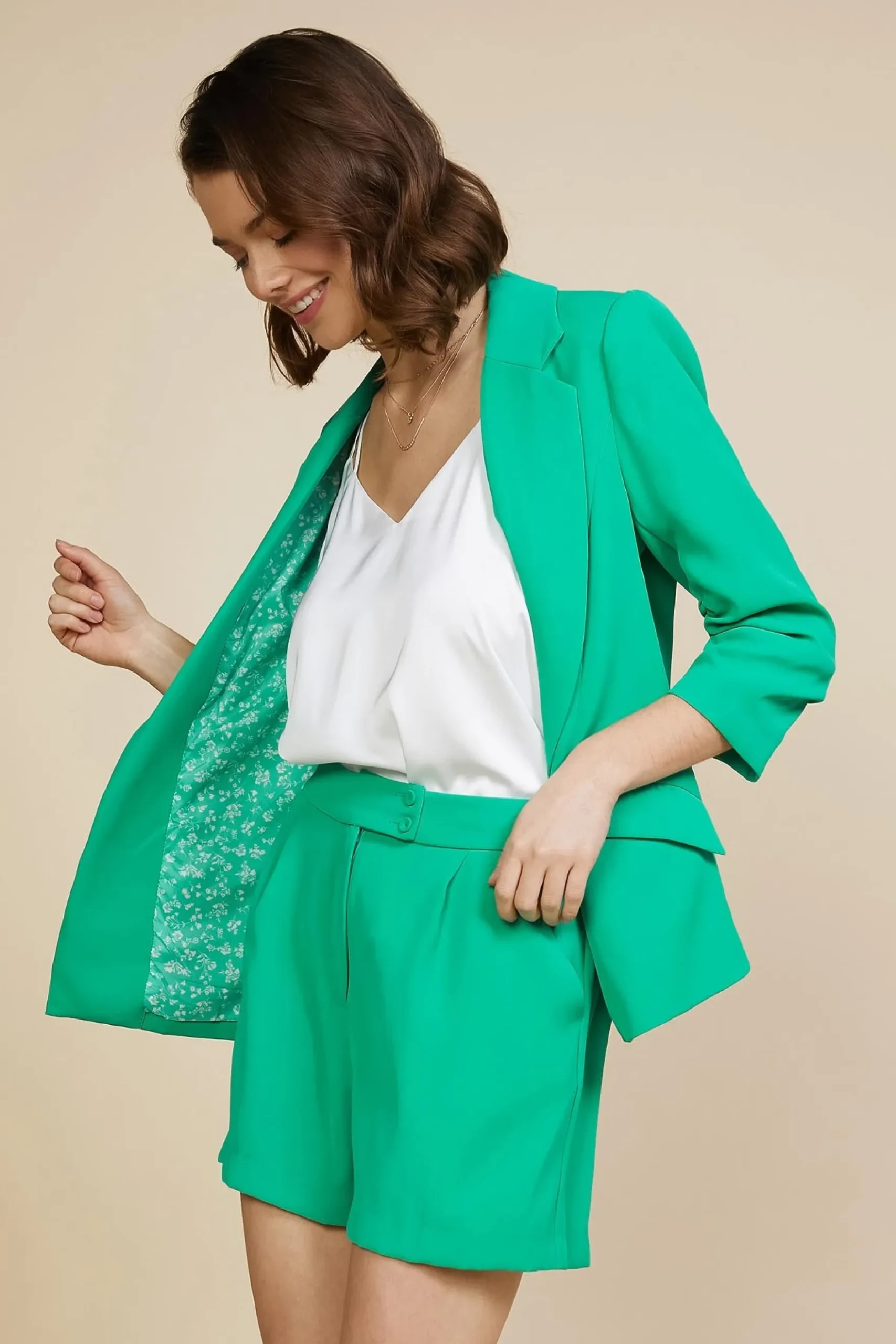 Recycled Shirred Sleeve Blazer*SKIES ARE BLUE Outlet