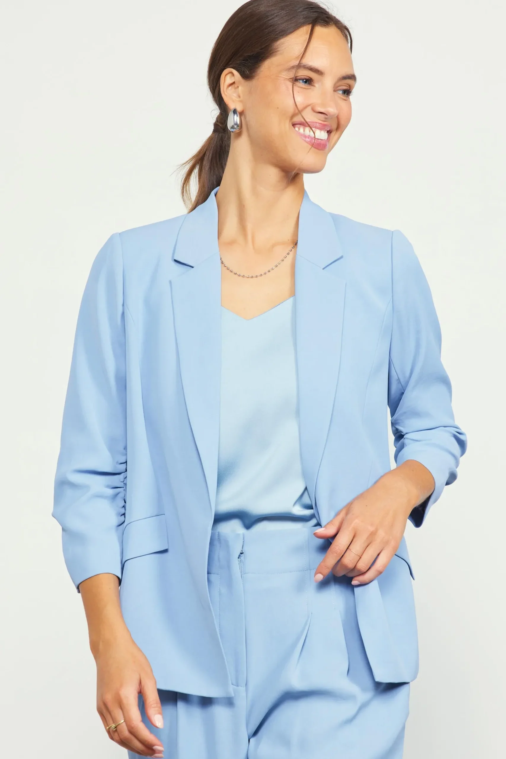 Recycled Shirred Sleeve Blazer*SKIES ARE BLUE Hot