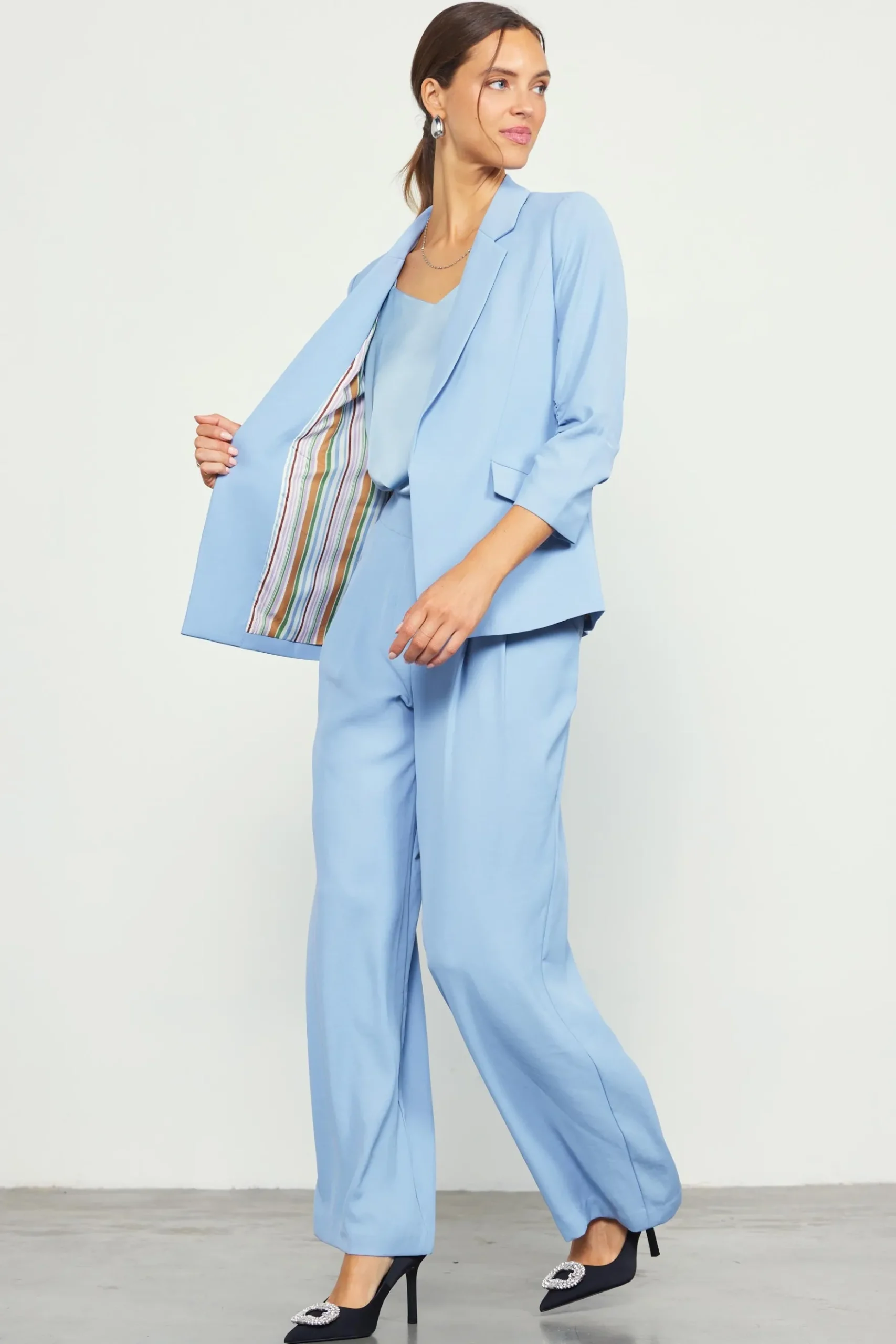 Recycled Shirred Sleeve Blazer*SKIES ARE BLUE Hot