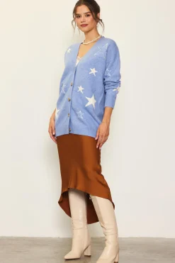 Recycled Star Motif Sweater Cardigan*SKIES ARE BLUE Best